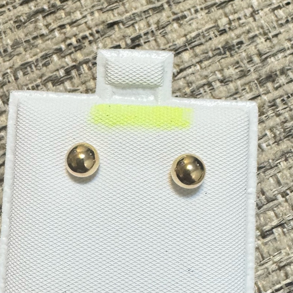 14K Solid Gold 5mm Ball Stud Earrings